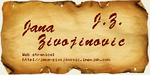 Jana Živojinović vizit kartica